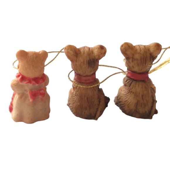 Vtg Mouse Ornaments Package Toppers MICRO MINI Lot of 3 Resin Christmas Mice. - Picture 6 of 16